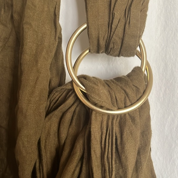 Sakura Bloom Green Linen Ring Sling EUC - Picture 4 of 6